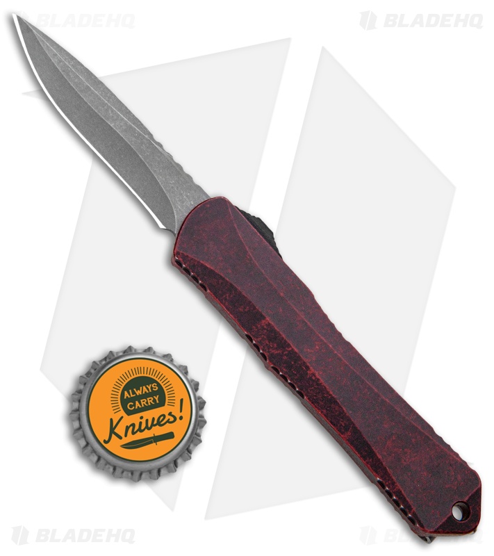 Heretic Knives Manticore S Recurve OTF Red (2.63" Stonewash)
