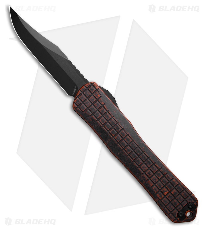 Heretic Knives Manticore X Bowie OTF Knife Breakthrough Orange Al (3.75" DLC)