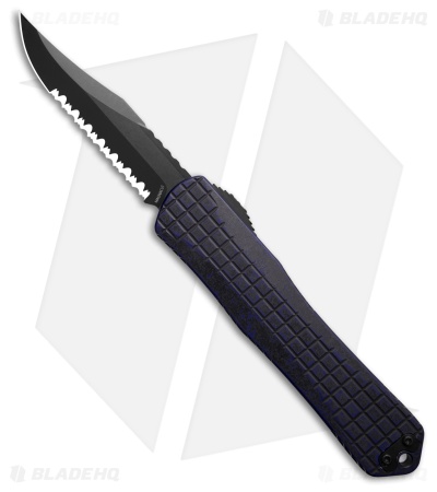Heretic Knives Manticore X Bowie OTF Knife Breakthrough Purple Al (3.75" DLC Serr)