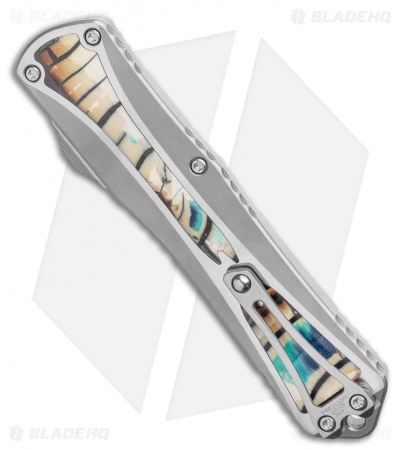 Heretic Knives Manticore-X D/A OTF Knife Custom Mammoth Ivory (3.75" Mirror) #1