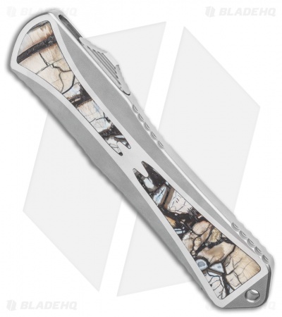 Heretic Knives Manticore-X D/A OTF Knife Custom Mammoth Ivory (3.75" Mirror) #2