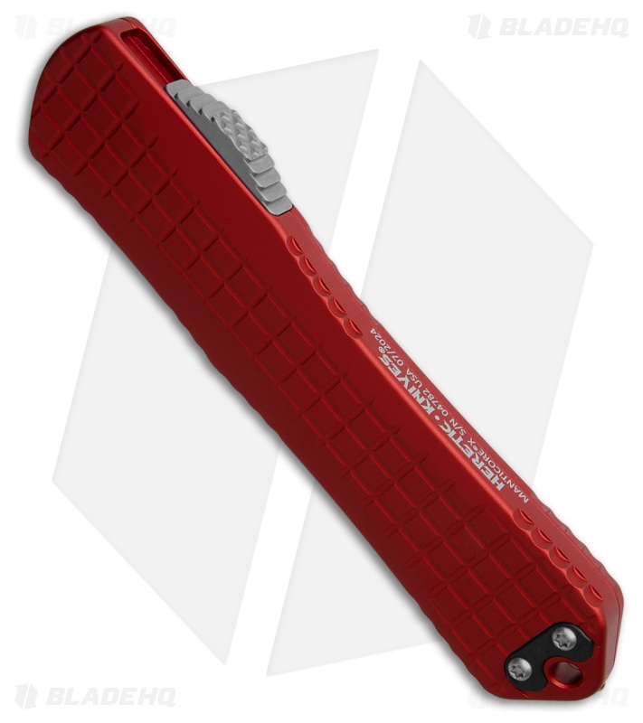 Heretic Knives Manticore-X MagnaCut Bowie OTF Knife Red Frag Al (3.75" SW)