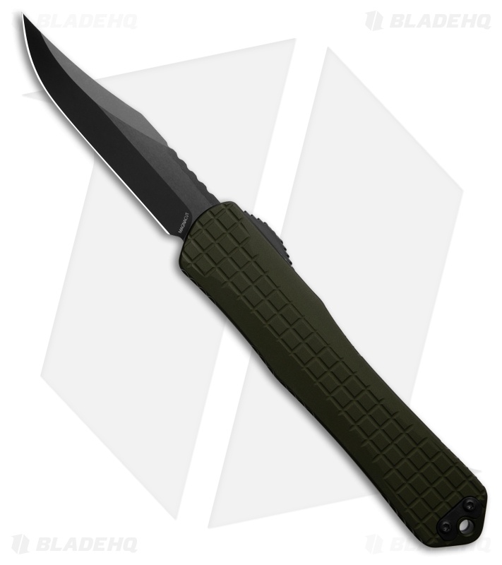 Heretic Knives Manticore X OTF Automatic Knife Green Frag Aluminum (3.75" DLC)