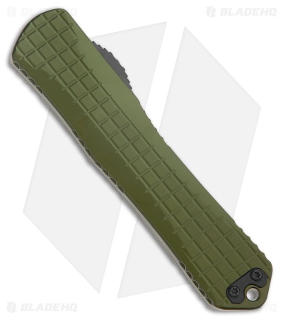 Heretic Knives Manticore X Recurve OTF Knife Green Frag Aluminum (3.75" DLC)