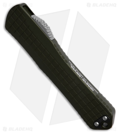 Heretic Knives Manticore X Recurve OTF Knife OD Green Frag Aluminum (3.75" SW)