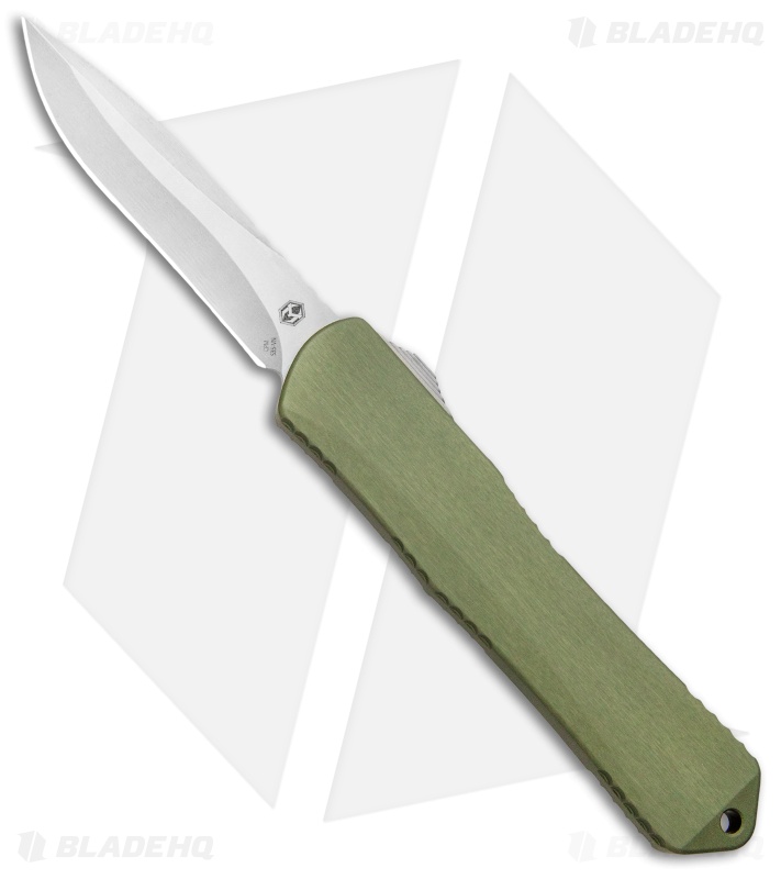 Heretic Knives Manticore-X Recurve OTF Knife OD Green (3.75" Stonewash)