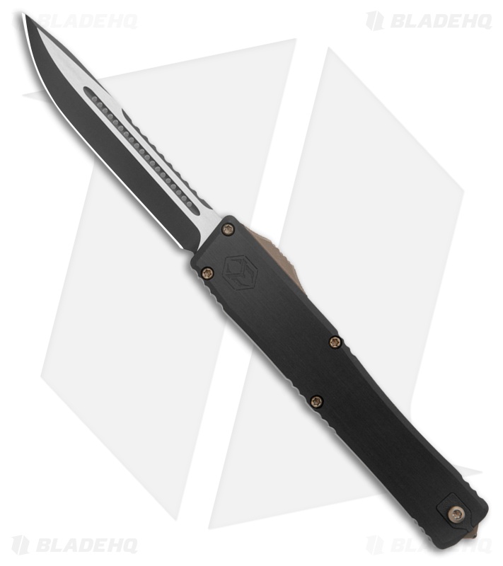 Heretic Knives NYX Prototype OTF Knife Black w/ Bronze Hardware (3.75" Two-Tone)