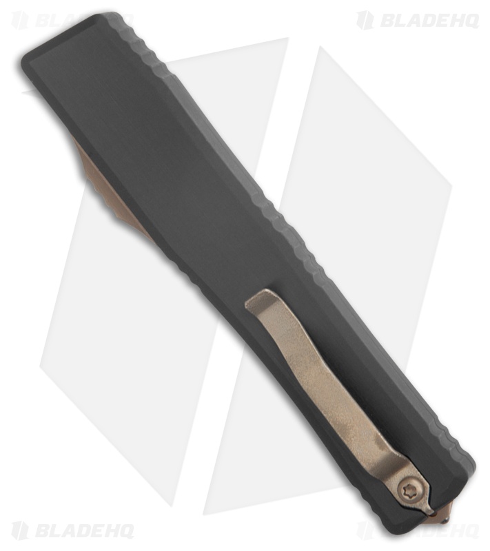 Heretic Knives NYX Prototype OTF Knife Black w/ Bronze Hardware (3.75" Two-Tone)