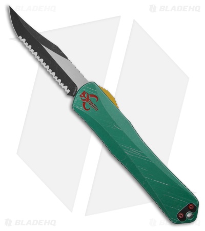 Heretic Manticore-X Bounty Hunter MagnaCut OTF Knife Green Al (3.75" Two-Tone)