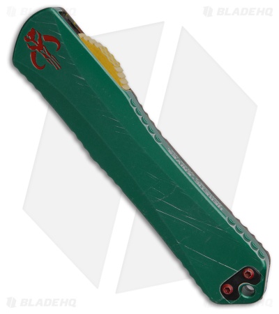 Heretic Manticore-X Bounty Hunter MagnaCut OTF Knife Green Al (3.75" Two-Tone)