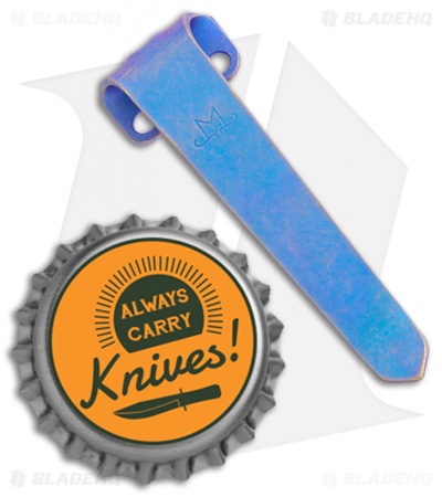 Maverick Customs Titanium Heretic Cleric Pocket Clip - Dark Blue