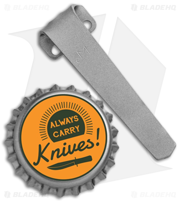 Maverick Customs Titanium Heretic Cleric Pocket Clip - Gray Titanium