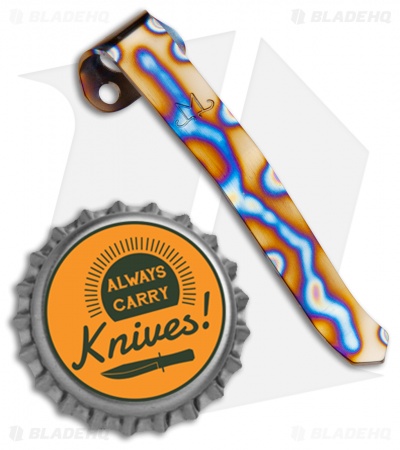 Maverick Customs Titanium Heretic Manticore Pocket Clip - Flame