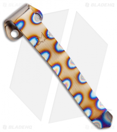 Maverick Customs Titanium Heretic Manticore Pocket Clip - Flame Stripe Edges