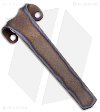 Maverick Customs Titanium Heretic Wraith Pocket Clip -Flame Titanium