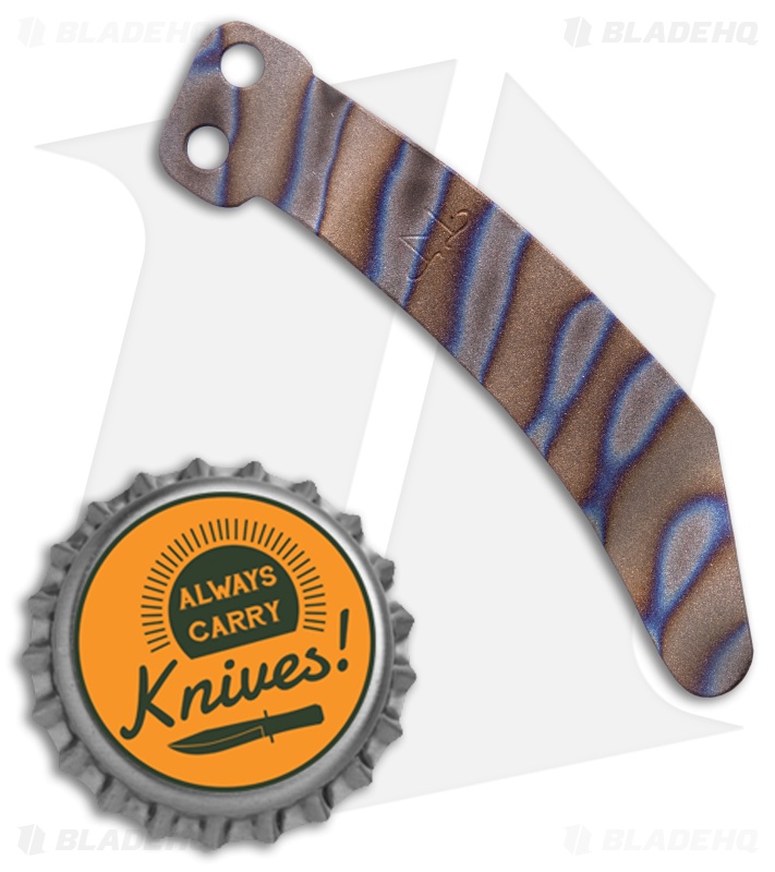 Maverick Customs Titanium Microtech Stitch Pocket Clip - Striped Flame