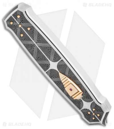 J.A. Harkins HHK 'Price' Dagger D/A OTF Automatic Knife Gold (5" Damascus)