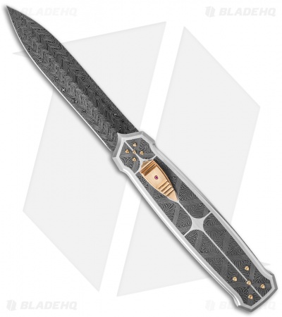 J.A. Harkins HHK 'Price' Dagger D/A OTF Automatic Knife Gold (5" Damascus)