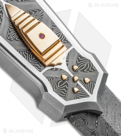 J.A. Harkins HHK 'Price' Dagger D/A OTF Automatic Knife Gold (5" Damascus)
