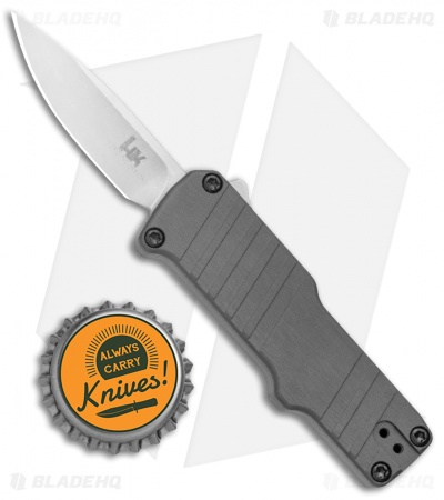 HK Micro Incursion OTF Automatic Knife Matte Gray Aluminum (1.9" Stonewash)