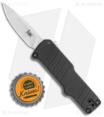 HK Micro Incursion OTF Automatic Knife Black Aluminum (1.9" Stonewash)