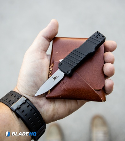 HK Micro Incursion OTF Automatic Knife Black Aluminum (1.9" Stonewash)