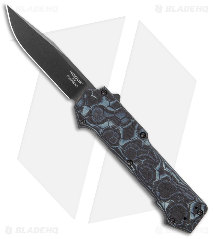 Hogue Knives Compound Clip Point OTF Automatic Knife Blk G-Mascus (3.5" Black)