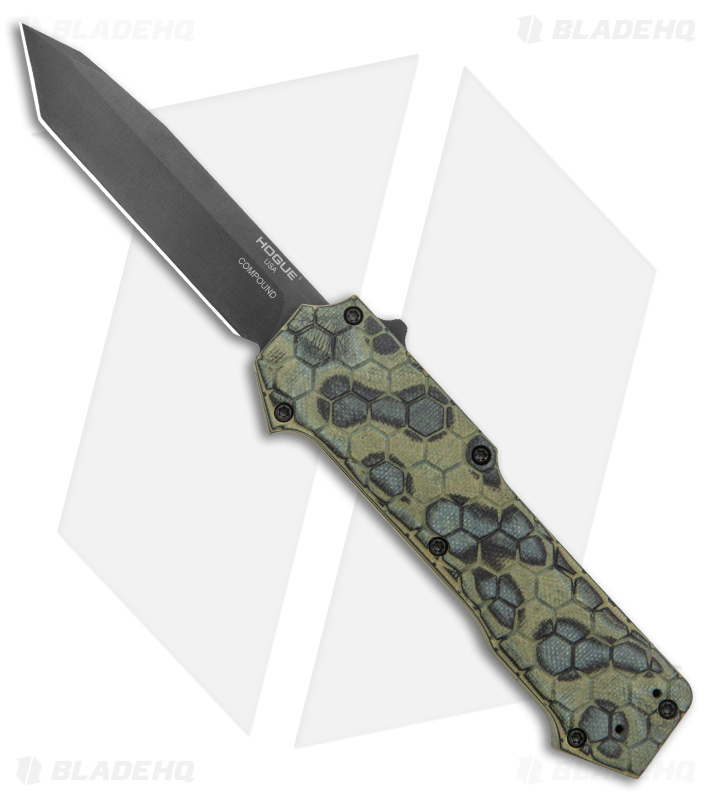 Hogue Knives Compound Tanto OTF Automatic Knife Green G-Mascus (3.5" Black)