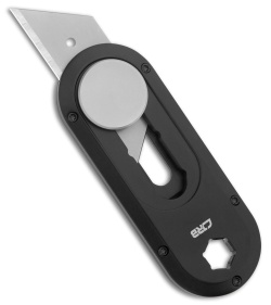 CJRB Breeze Manual Utility OTF Knife Black Steel (0.8" Satin)