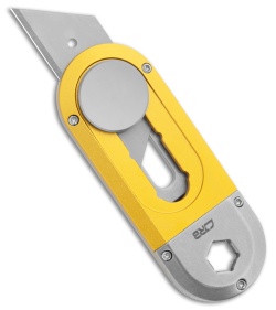 CJRB Breeze Manual Utility OTF Knife Gray Steel/Yellow Aluminum (0.8&quot; Satin) | 214896