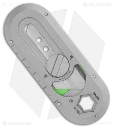 CJRB Breeze Manual Utility OTF Knife Titanium/Green Aluminum (0.8" Satin)