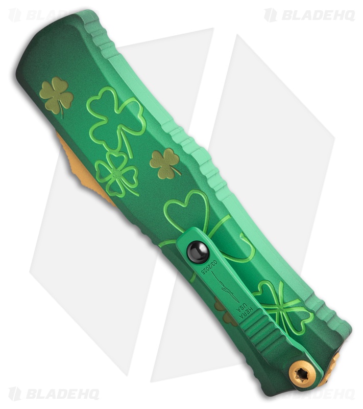 Microtech Hera Mini OTF Knife St. Patrick's Day Green