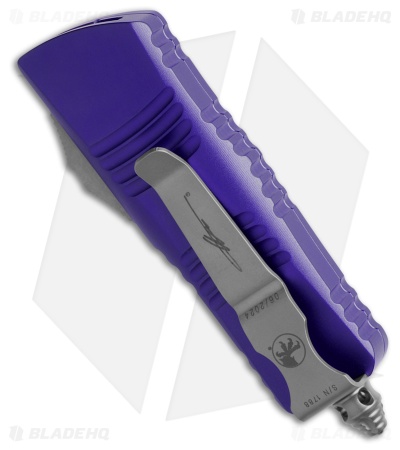 Microtech Mini Troodon Hellhound SS OTF Automatic Knife Purple Al (1.9" Satin)