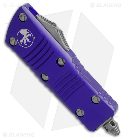Microtech Mini Troodon Hellhound SS OTF Automatic Knife Purple Al (1.9" Satin)