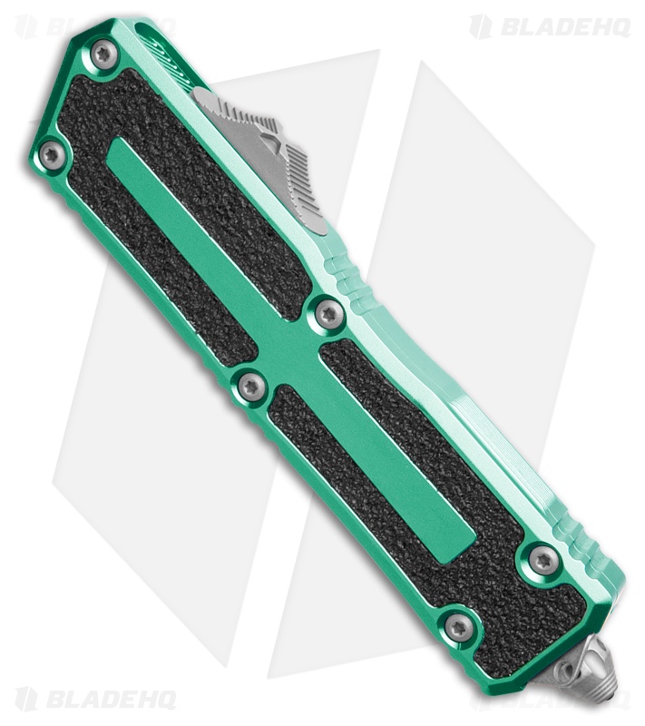 Microtech Scarab II Gen III S/E OTF Knife Turquoise Aluminum (4" Apoc Serr)