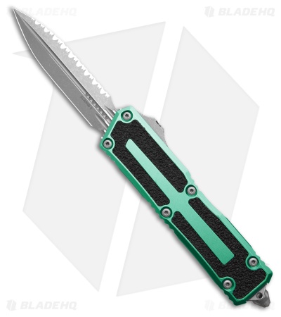 Microtech Scarab II Gen III D/E OTF Knife Turquoise Aluminum (4" Apoc Full Serr)