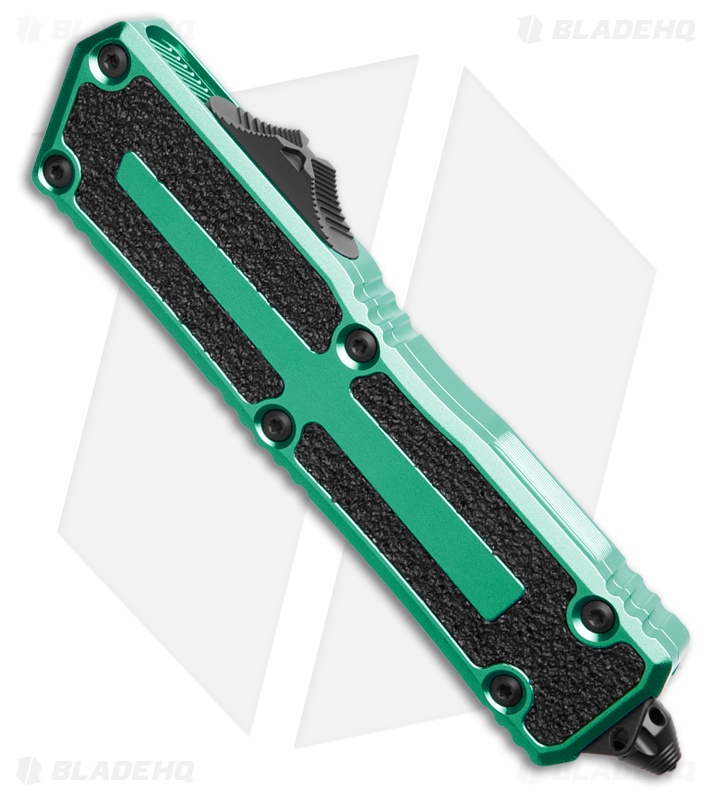 Microtech Scarab II Gen III D/E OTF Knife Turquoise Aluminum (4" Black Serr)