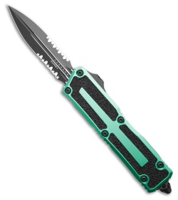 Microtech Scarab II Gen III D/E OTF Knife Turquoise Aluminum (4" Black Serr)