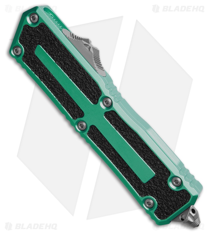 Microtech Scarab II Gen III D/E OTF Knife Turquoise Aluminum (4" SW Full Serr)