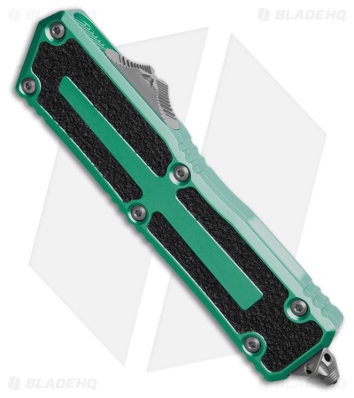 Microtech Scarab II Gen III D/E OTF Knife Turquoise Aluminum (4" SW Full Serr)