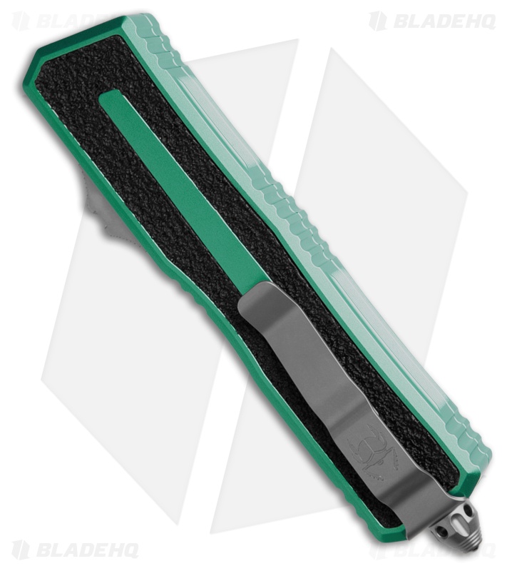 Microtech Scarab II Gen III D/E OTF Knife Turquoise Aluminum (4" SW Serr)