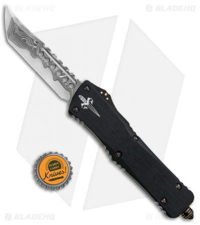 Marfione Custom Combat Troodon Hellhound Tanto OTF w/ Brass Ring HW (Damascus)