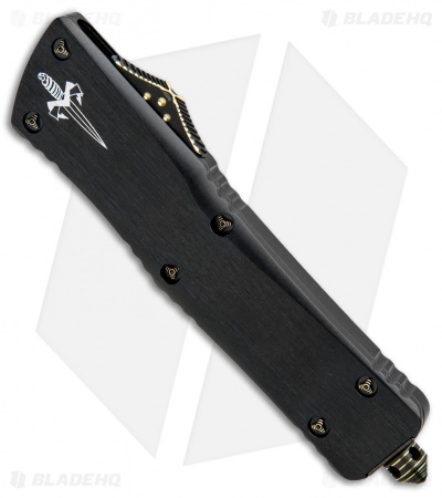Marfione Custom Combat Troodon Hellhound Tanto OTF w/ Brass Ring HW (Damascus)
