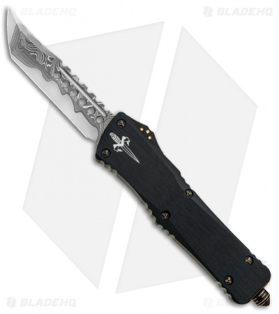 Marfione Custom Combat Troodon Hellhound Tanto OTF w/ Brass Ring HW (Damascus)