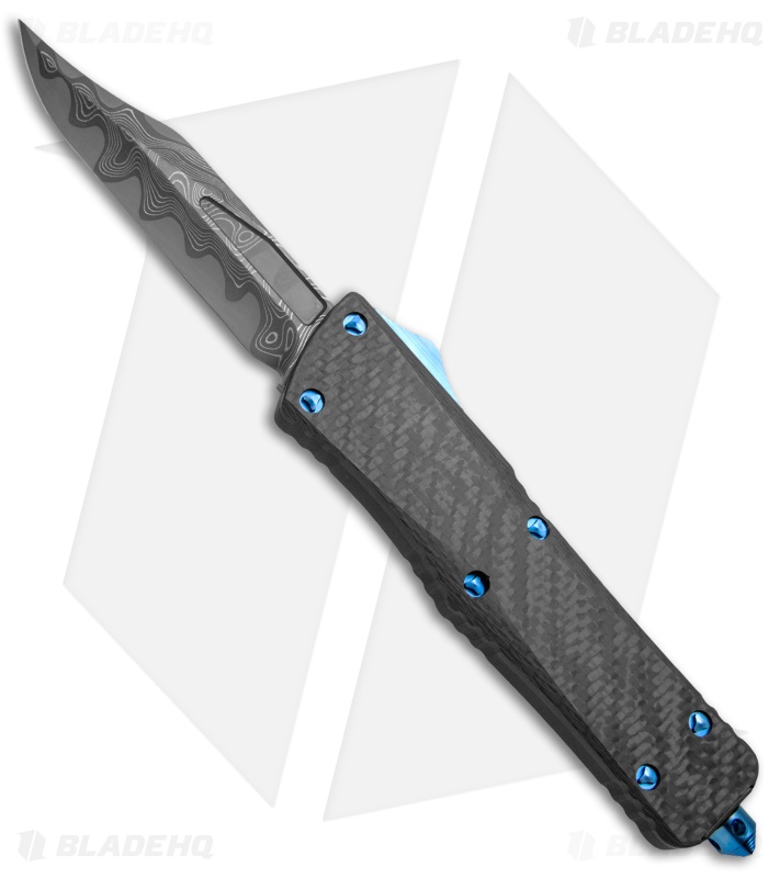 Marfione Custom Carbon Fiber Combat Troodon OTF Bowie Knife (Damascus)