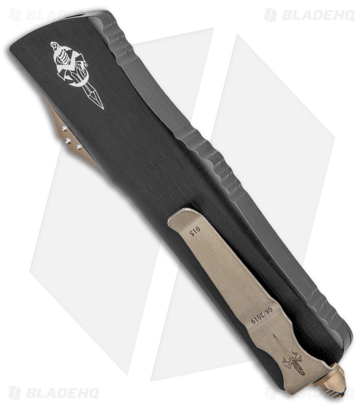 Marfione Custom Combat Troodon D/E OTF Knife BRZ HW (3.8"  Hardedge Bronze Apoc)