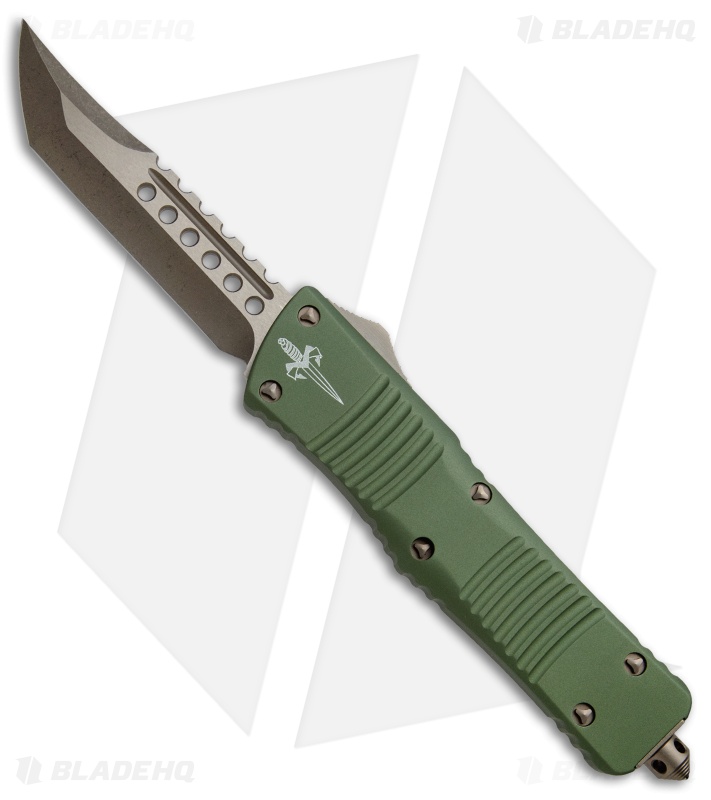 Marfione Custom Combat Troodon Hellhound Tanto OTF Knife OD Green (Bronze Apoc)