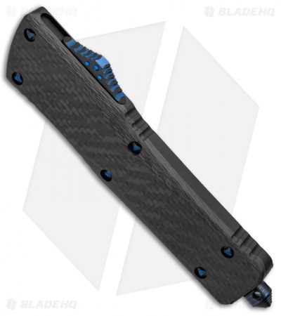Marfione Custom Combat Troodon Interceptor OTF CF/Blue Ti (3.8" Two-Tone SW)