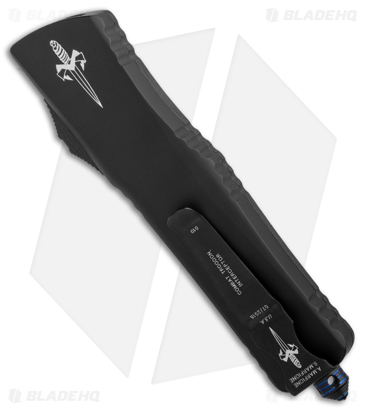 Marfione Custom Combat Troodon Interceptor OTF CF/Blue Ti (3.8" Two-Tone SW)