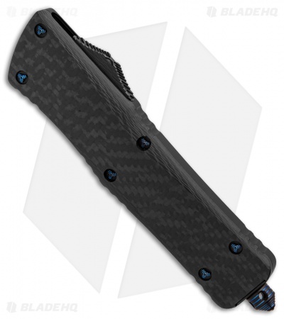 Marfione Custom Combat Troodon Interceptor OTF CF/Blue Ti (3.8" Two-Tone SW)